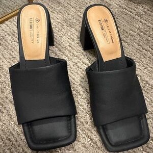 Call It Spring Black Heeled Mules